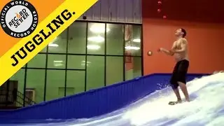 Juggling Five Balls on a FlowRider (World Record!) | RecordSetter.com
