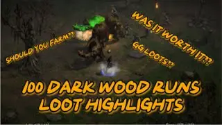 Loot Drops From 100 Dark Wood Runs- Diablo 2 Resurrected