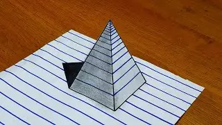 3D TRICK ART ON LINE PAPER | STEP BY STEP | PENCIL ART |