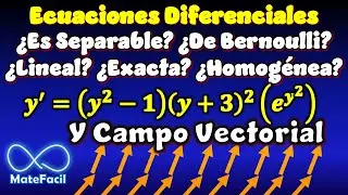 Differential Equation: Separable? Linear? Bernoulli? Exact? (And its direction field)