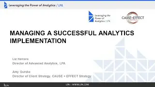 Managing a Successful Analytics Implementation Webinar