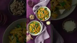The ultimate fall pasta: penne with butternut squash, pumpkin & fresh sage