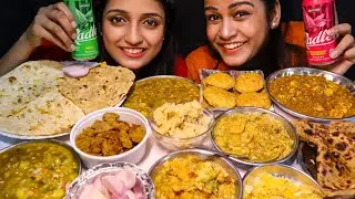 NORTH INDIAN FOOD EATING CHALLENGE | BUTTER NAAN, MUTTER PANEER, ALOO PARATHA, ALOO TIKKI CHAAT