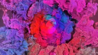 spinning color smoke logo reveal