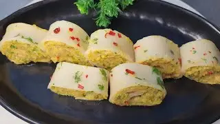 কেবলমাত্র ২ টি উপকরণ দিয়ে তৈরী করে নিন এই দূর্দান্ত স্বাদের সকালের টিফিন।How to make suji aloo roll