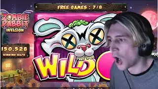 XQC WINS BIG FROM ZOMBIE RABBIT INVASION w/ TRAINWRECKSTV | ZOMBIE RABBIT INVASION | XQC GAMBLING