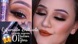 Esfumado brilhante usando APENAS batom e gloss 🤩😱