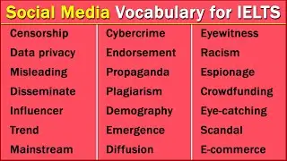 Lexical Resource and Topic-Specific Vocabulary for IELTS, (Social Media)