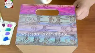 Cajón con veteador, envejecedores y estencil / aprende a ocupar estos materiales