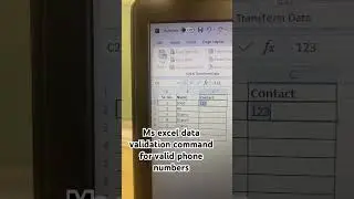 Ms excel data validation command for entering correct phone numbers 