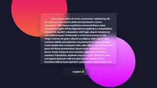 Copy text to clipboard button using javascript with glassmorphism UI
