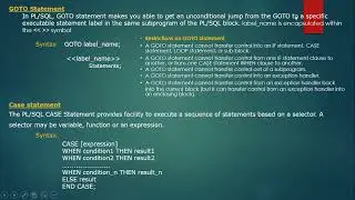 Constrol statements loop exit goto case in oracle pl/sql