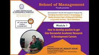International E-FDP Module 1 from School of Management