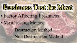 Freshness Test for meat | Traditional Detection AND Non Destructive testing