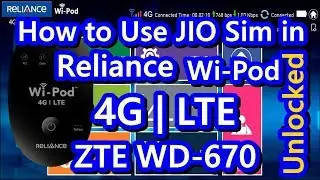UNLOCKED RELIANCE | AIRTEL WIPOD 4G LTE ZTE WD-670