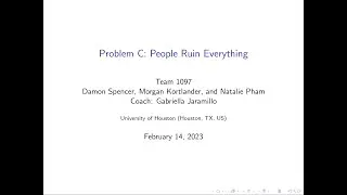 Outstanding Team: Modeling People Ruin Everything