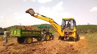 Jcb 3dx Eco Excellence Backhoe Machine Loading Red Mud In John Deere Tractor | JCB Video | #2024