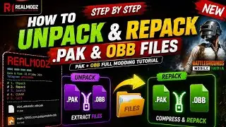 How to Unpack & Repack .pak and OBB Files | Pak + OBB Full Modding Tutorial..