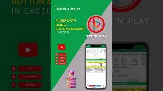 Filter Data Like Pro Using Button & Macros #shorts #exceltricks #msexcel #exceltips @tech-n-play