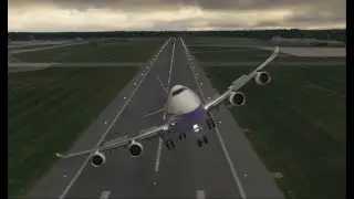 B748 extreme cross wind landing tail strike!