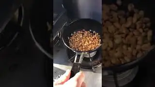 Cool Ethiopian roasting pan. Roasting coffee for camp