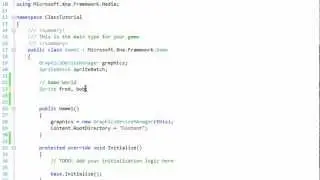 XNA Tutorial 7 - Classes