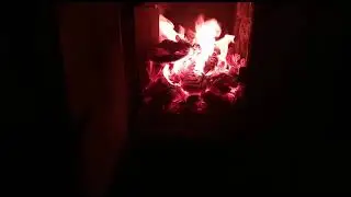 Деревня, дом, печка, огонь