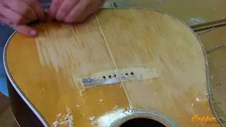Снятие лака с акстической гитары Martin HD-35  :)
