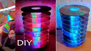 CD lamp - old cd craft ideas / DIY lamp from old discs CD lamp - LIFEKAKI / cd craft ideas / 
