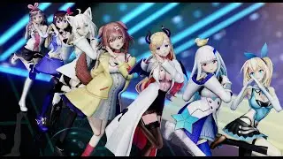 【MMD】Saturday MMook JJi BBa - 【Vtubers - Korone, Kizuna, Helesta, Choco, Fubuki, Sora, Mirai Akari】