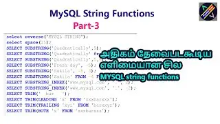 Mysql string functions in tamil part-3 | Reverse string in mysql | Parallel Code