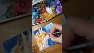 CREATIVE PROCESS - Fox Painting Start to Finish in Watercolour and Acrylic