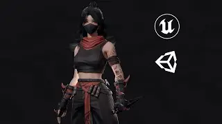 PREVIEW - Cyberpunk Ninja Girl Vex - GAME-READY 3D Character