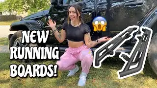 INSTALLING MY JEEP RUNNING BOARDS... on my NEW 2019 JEEP WRANGLER SAHARA!