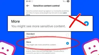 Instagram more options not showing on sensitive content control 