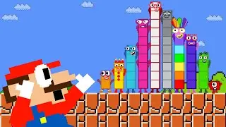 Mario Escape vs the Giant Numberblocks 1-10 Mix Level Up Maze | Game Animation