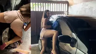 GRAÇA FLAGROU BRENDA SENSUALIZANDO LAVANDO O CARRO DELA