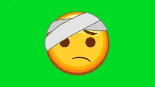 Face with Head Bandage Emoji Green Screen