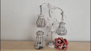 Newspaper rose and lamp, la fleur en rose et la lampe, Mawar dan  lampu dari koran, NEWSPAPER CRAFT