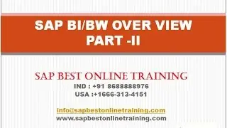 SAP BW BI Online Training | SAP BW TRAINING VIDEO | SAP TRAINING ONLINE | BW OVER VIEW