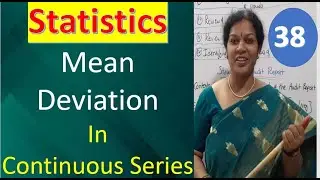 38. Mean Deviation in Continuous Series from Statistics subject