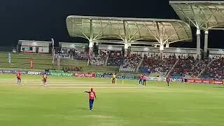 Adil Rashid bowling to Rovman Powell and Sherfane Rutherford (West Indies vs England 2023 4th T20I)