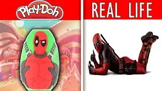 PLAY-DOH Deadpool *MEETS* REAL LIFE Deadpool | How To Make DIY Play-Doh Deadpool And More! (NEW)