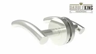 Curved Brushed Steel Door Handles on Rose - Handle King