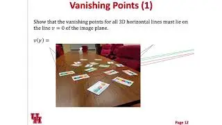 Intro2Robotics Lecture 16: Stereo Vision and Vanishing Points