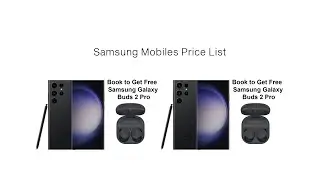 Samsung Mobiles Price List on 22 March 2023
