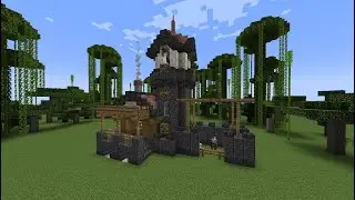Как построить красивый средневековый дом из тёмных блоков в MINECRAFT