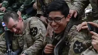 Thai/ US Soldiers eat Scorpions Jungle training teaches essential skills