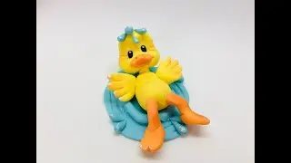 Утёнок из мастики / how to make duckling cake topper / como fazer topper de bolo de patinho