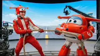 Super Wings Tug of War Competition in REAL LIFE 🎵 Jett, Dizzy, Donnie & More | Music Video